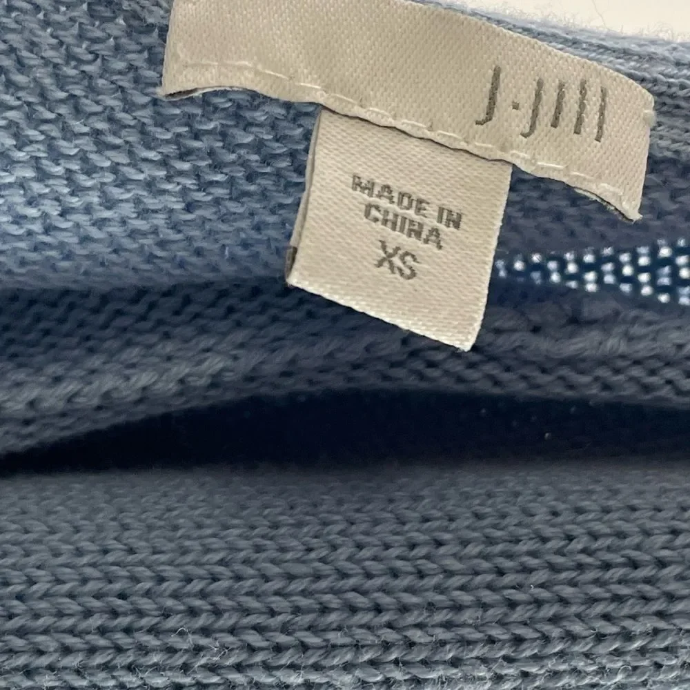 J. Jill Light Blue Crewneck Knit Sweater, size XS. Pullover cotton wool blend